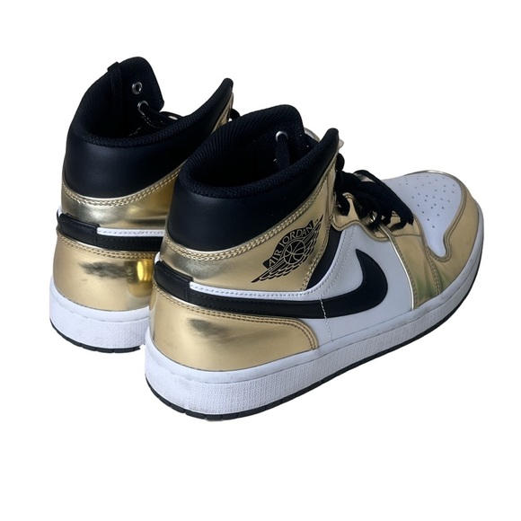 Nike Jordan 1 Men\'s Mid Metallic Gold Shoe Size 10 #B1387A main image 9
